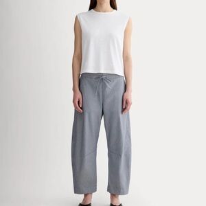 Everlane Easy Barrel Slouchy Pant Women Size XS Oversized Striped Blue